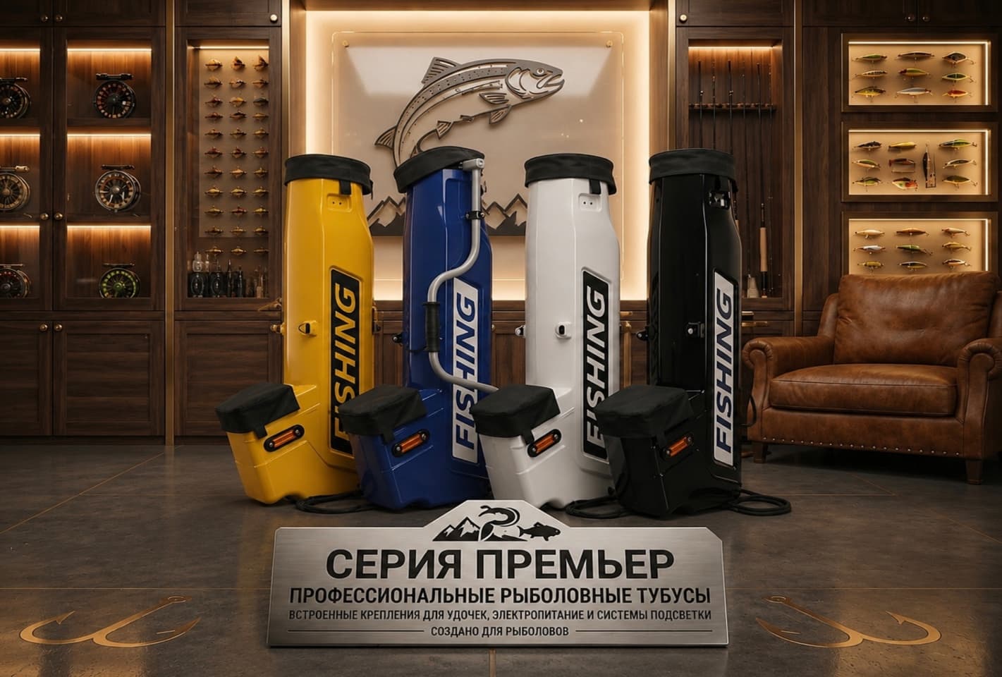 Тубус для ледобура и удочек на снегоход