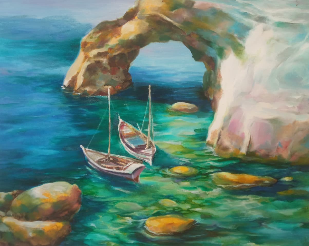 Картина маслом на холсте море. Морской пейзаж