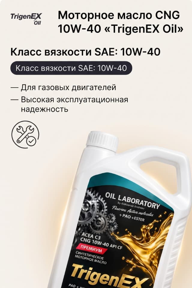 Моторное масло CNG 10W-40 «TrigenEX OIl»